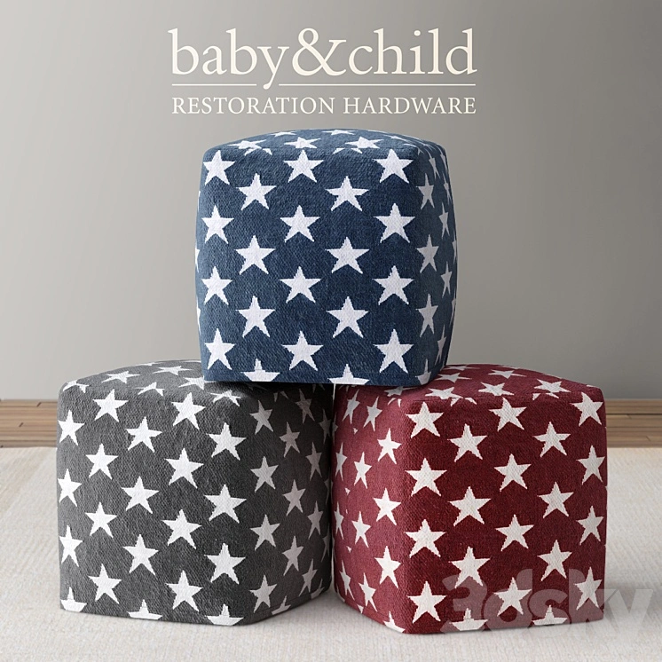 RH / LIBERTY STAR POUF 