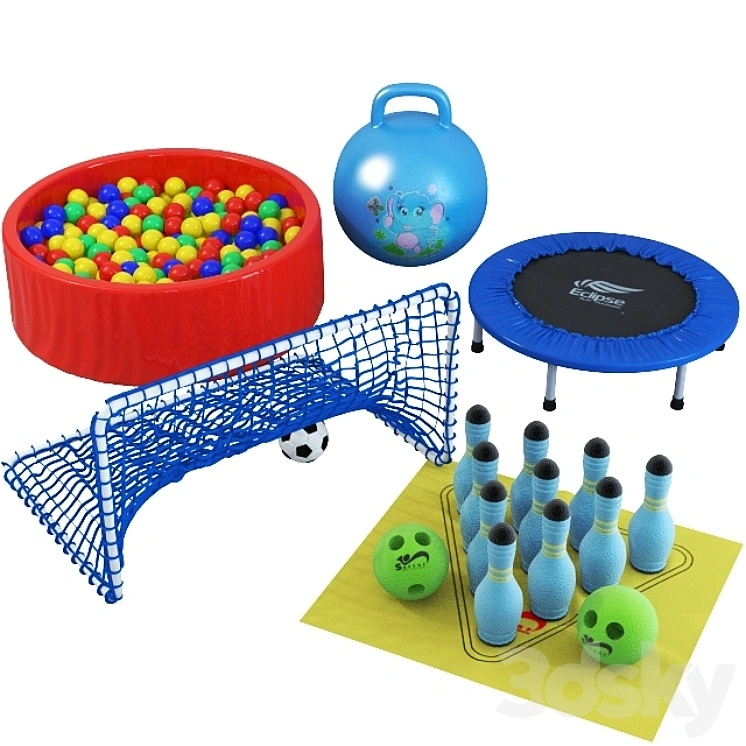 A set of children's sports equipment 