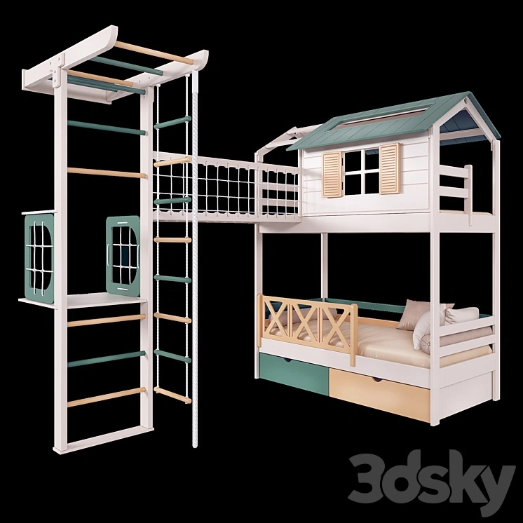 Baby bed and playground 