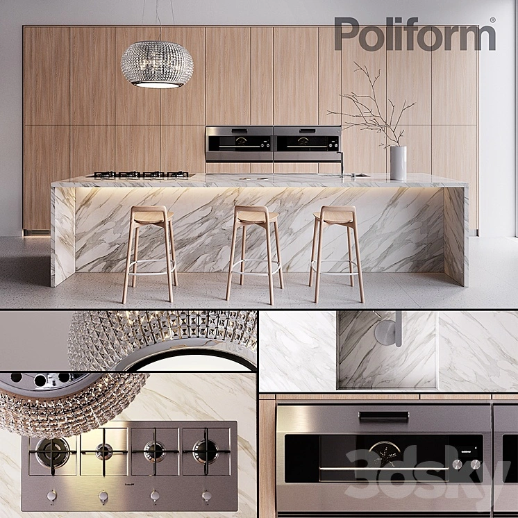 Kitchen Poliform Varenna Trail 2 (vray GGX, corona PBR) 