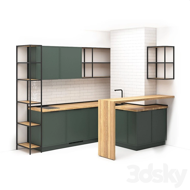 Small kitchen in studio apartment 02 