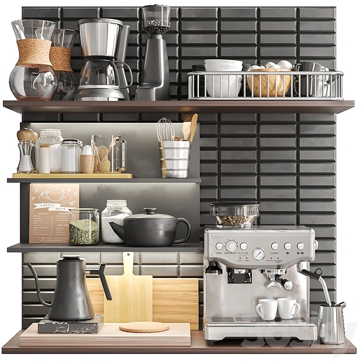 A trifle for a kitchen with a coffee machine 