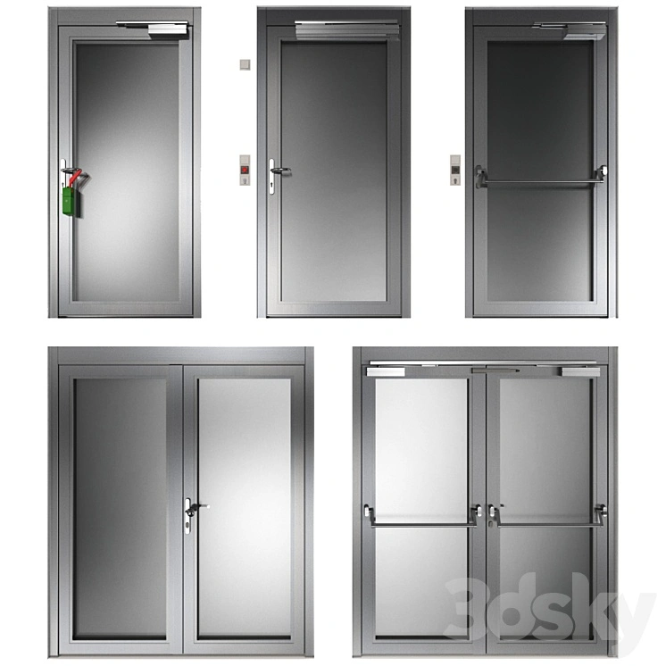 Metal swinging fire doors 