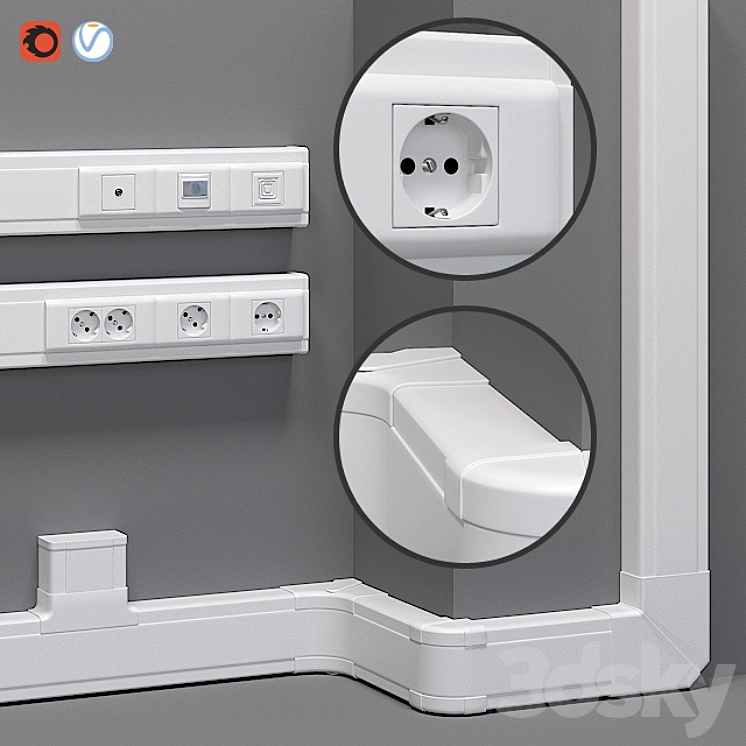 Cable channel Legrand DLP with integrated electrics 