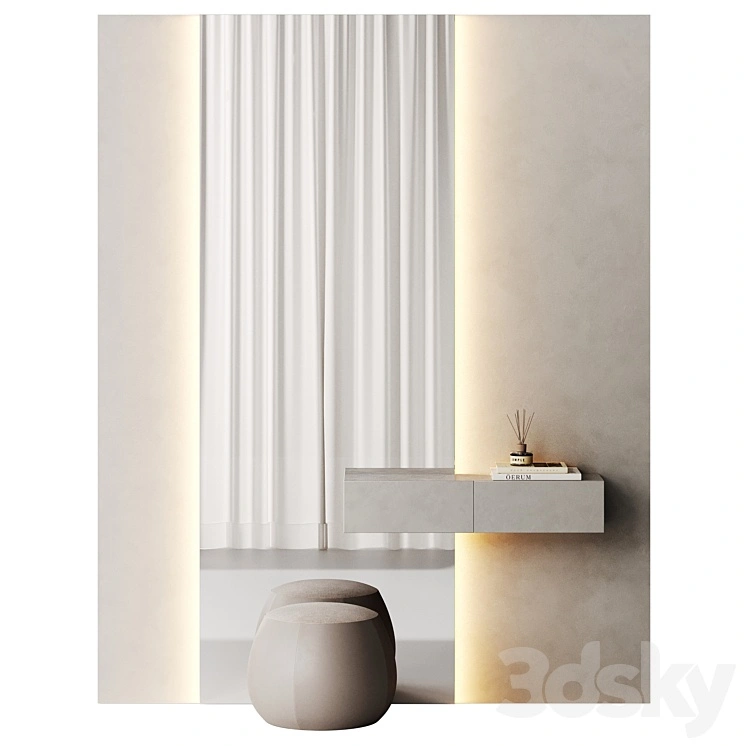 The hallway area is in a minimalist style 