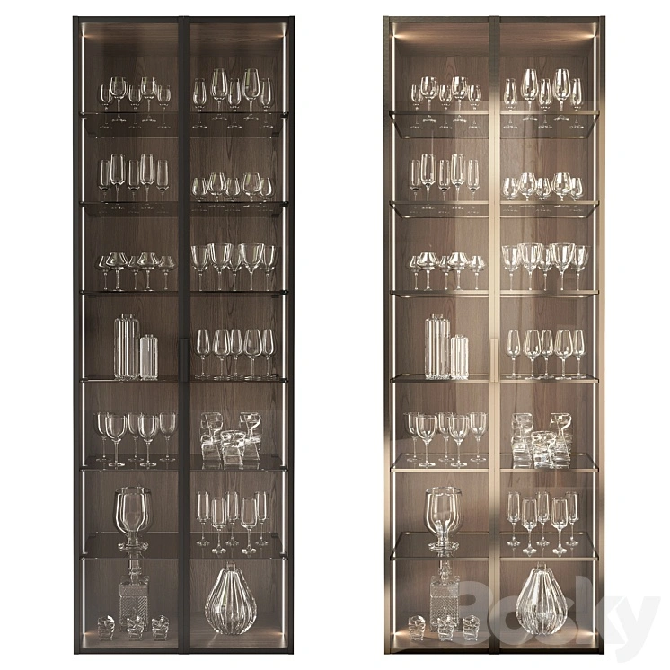 Showcase with glasses 