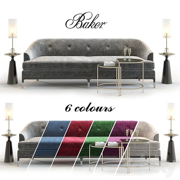 Baker Carnelian Sofa 