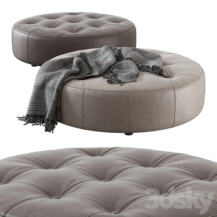 Leathercraft / Vivian Round Ottoman 