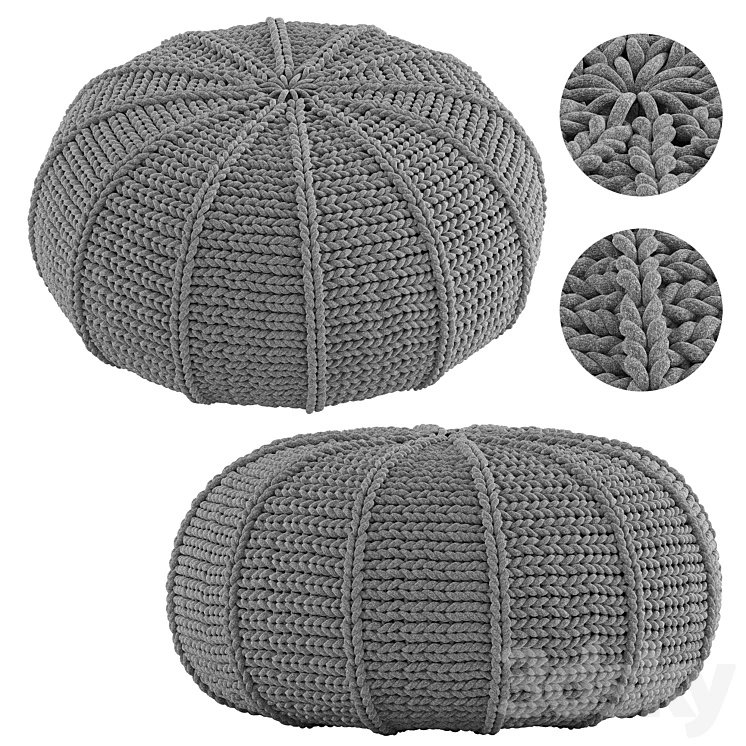 Knitted Pouf Zen Pebble 
