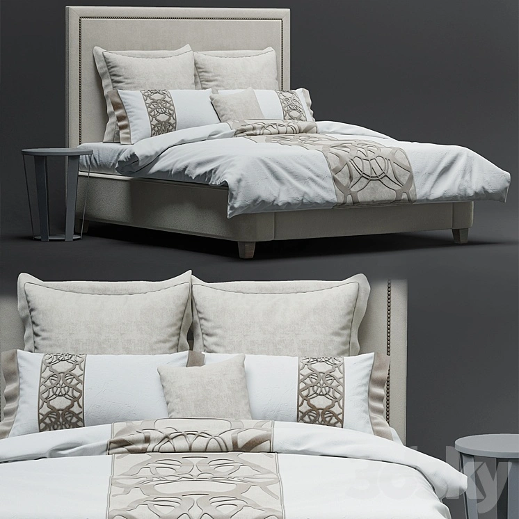 bed RH WALLACE FABRIC BED 