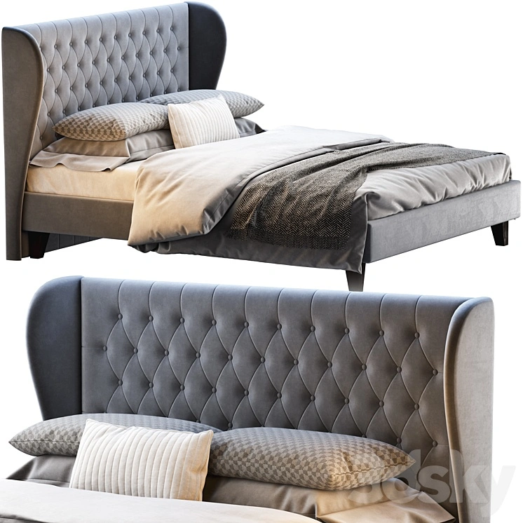 Double bed Vienso 160 Barhat Gray from Divanru 
