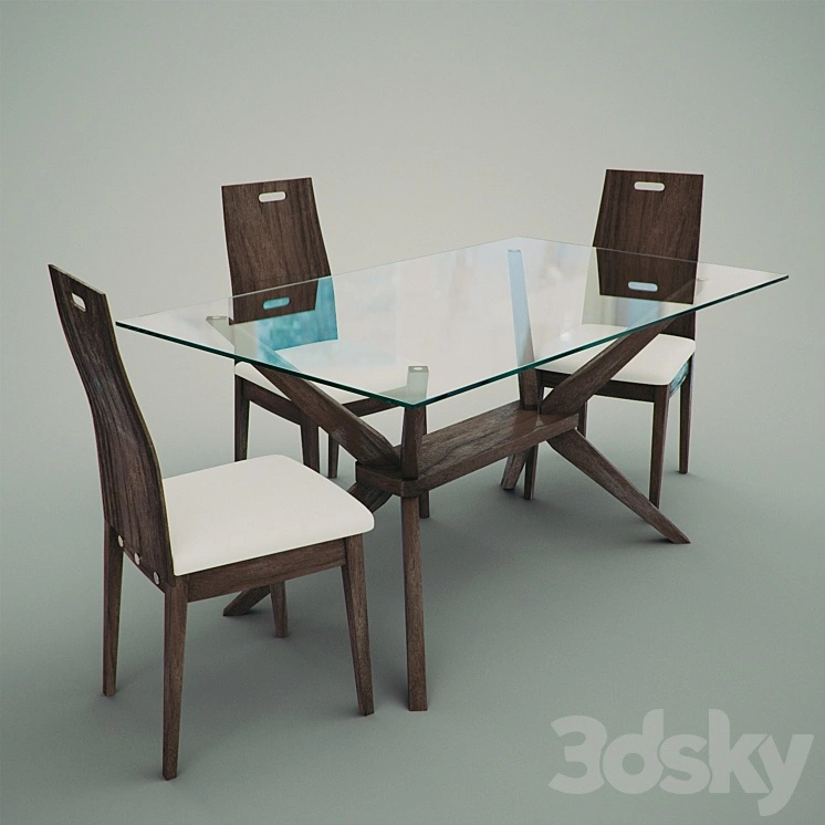 Magna 5-Piece Dining Set with Haline Chairs 