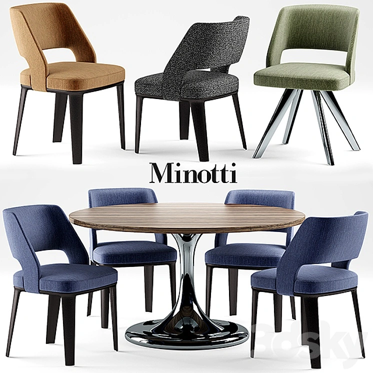 Table and chairs minotti NETO table OWENS CHAIR 