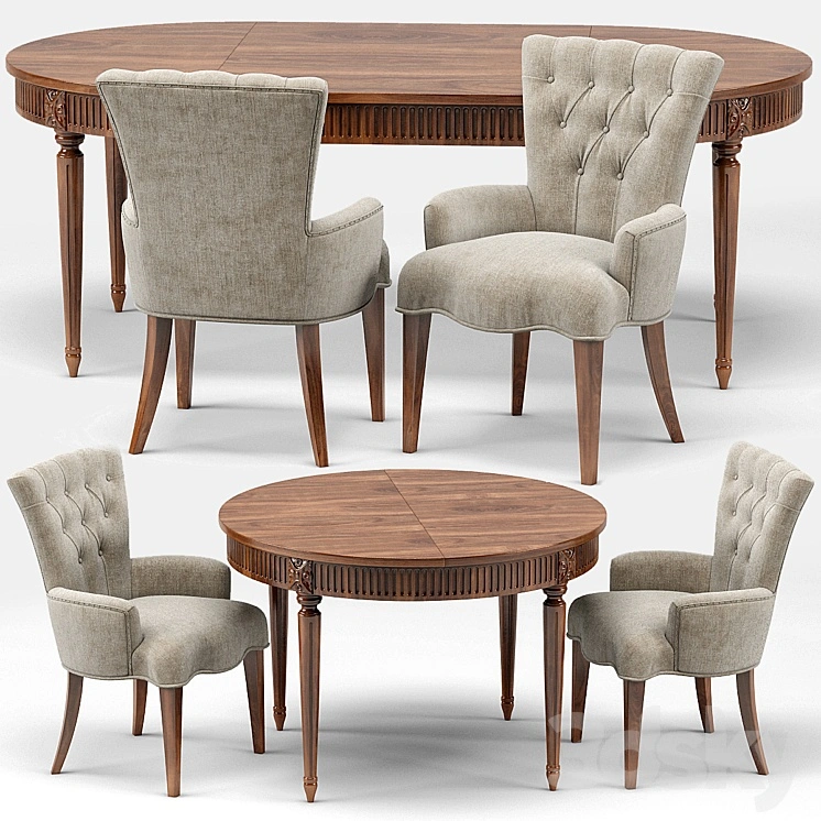 Gustavian Extension Table and Toulouse French Armchair 