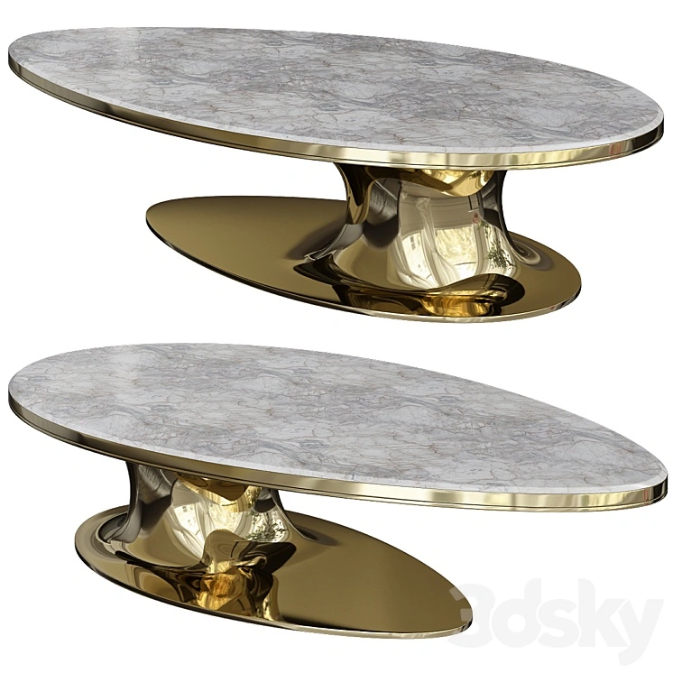 Ipe Cavalli (Visionnaire) 2019 SOWILO Elliptical low table 