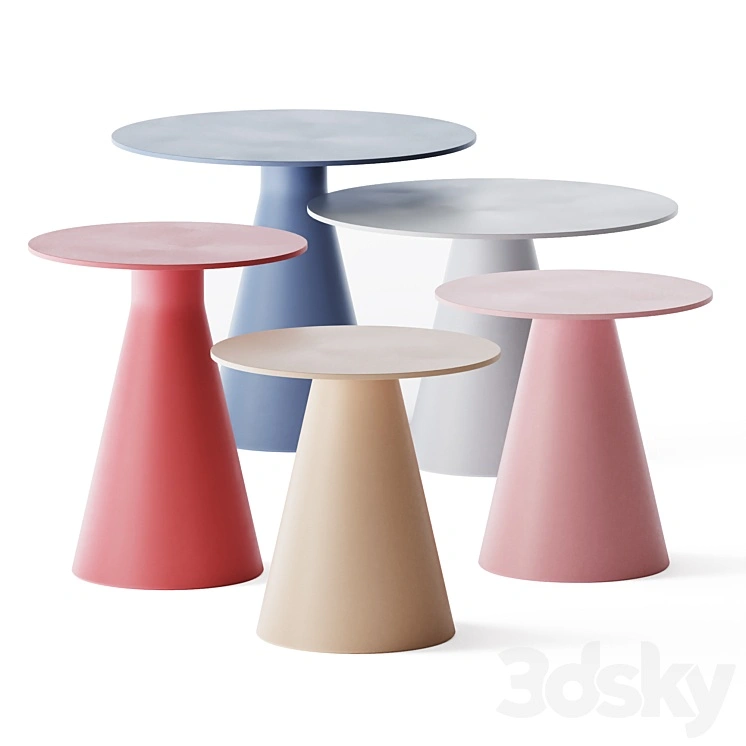 Jackless round metal coffee tables by Bla Station 