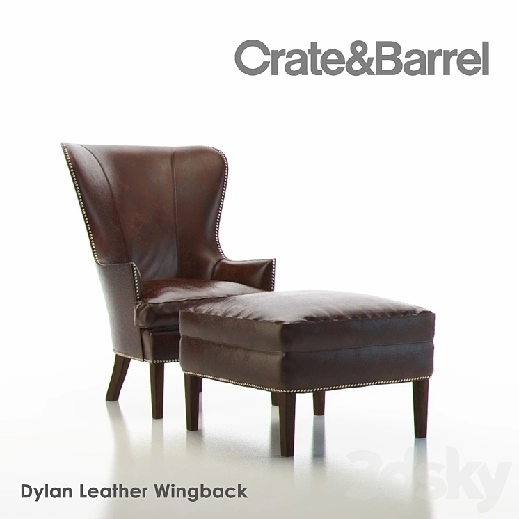 DYLAN Leather Wingback Chair 