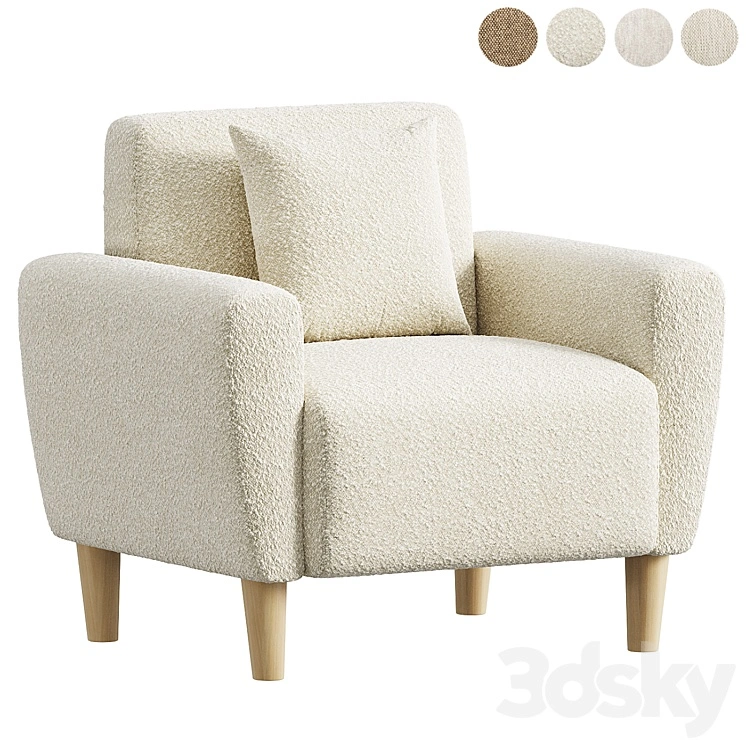 Mid-Century Accent Chairs Upholstered Fabric Accent Armchair 
