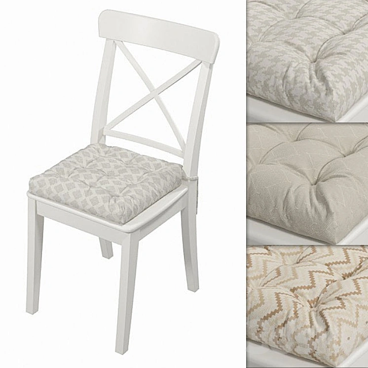 Ikea Ingolf's chair with a pillow (Geometric ornament 01) 