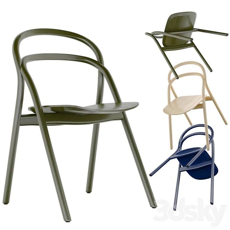 Hem Udon Chair Beech, Blue and Green Color 