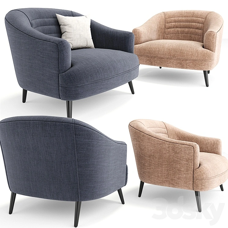 Agnes Velvet Mid-Century Armchair 