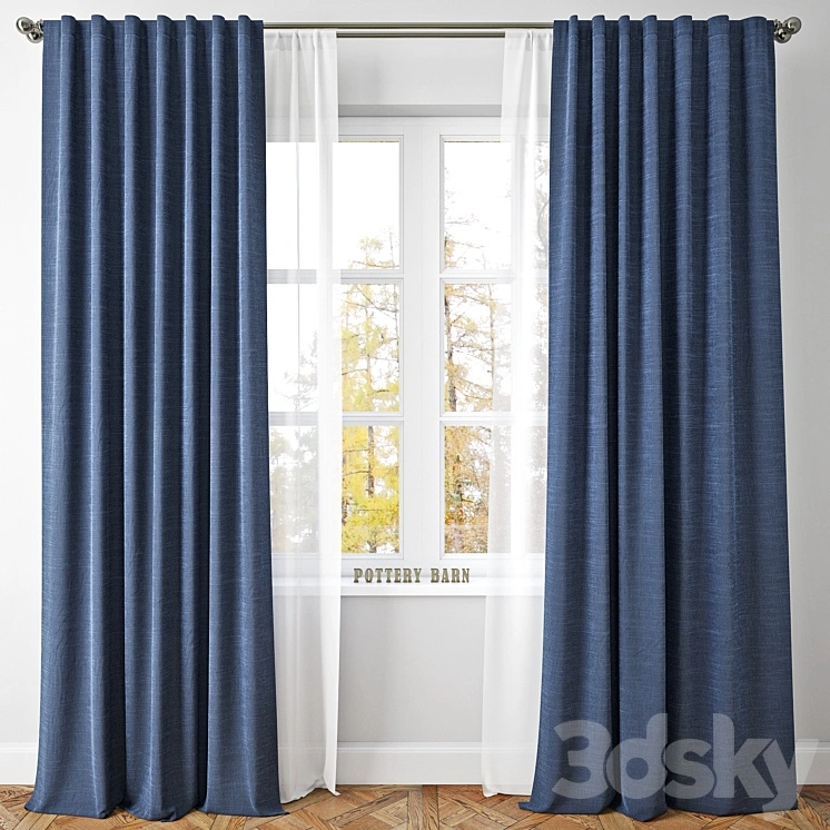 EMERY LINENCOTTON DRAPE-Pottery Barn 