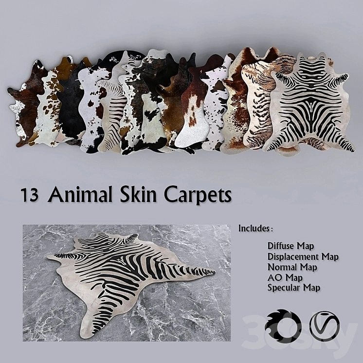 13 PBR Animal Skin Carpets 