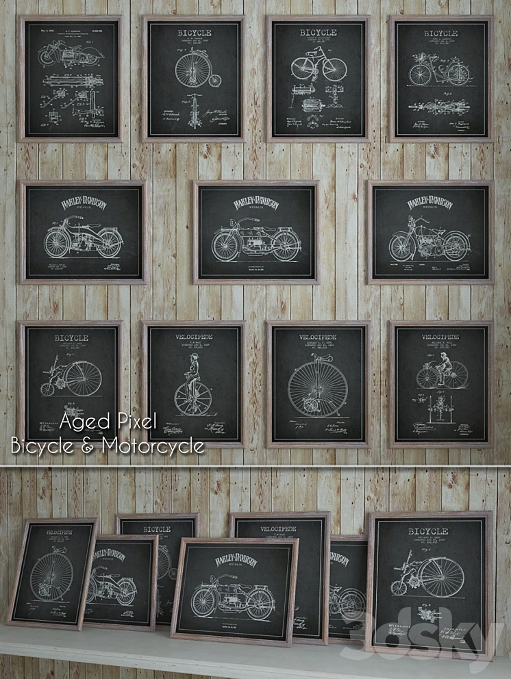 Aged Pixel "Bicycle & Motorcycle" 