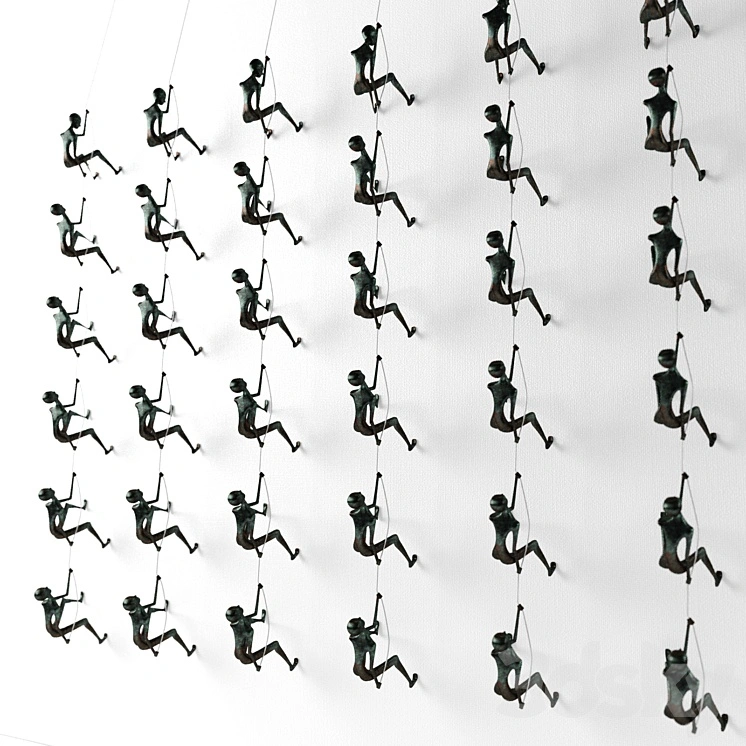 Climbing man wall sculpture 