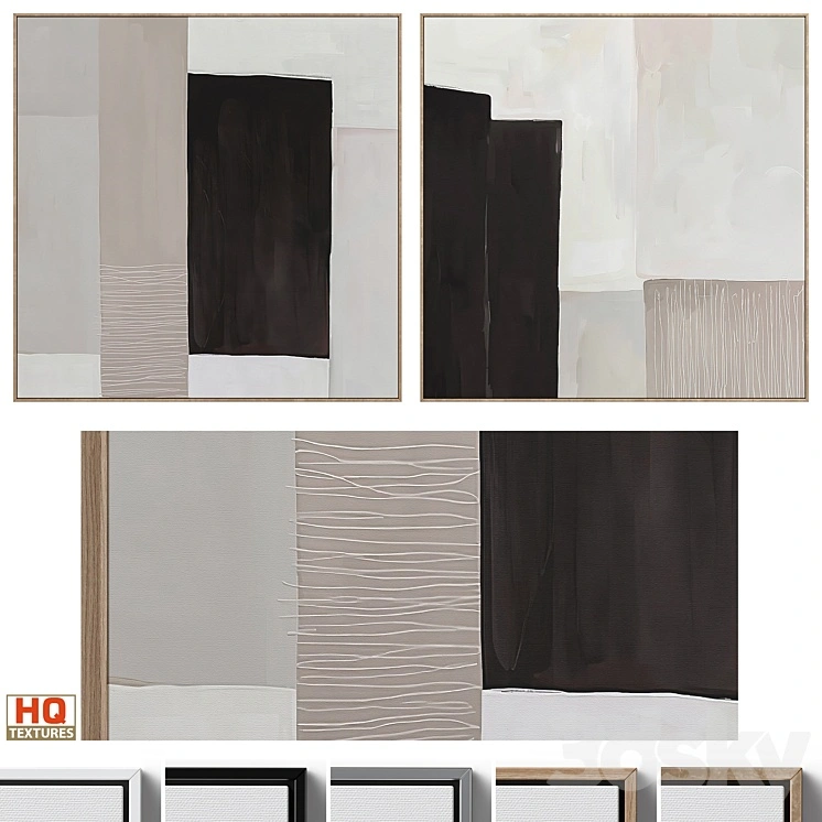 Large Abstract Neutral Wall Art C-440 