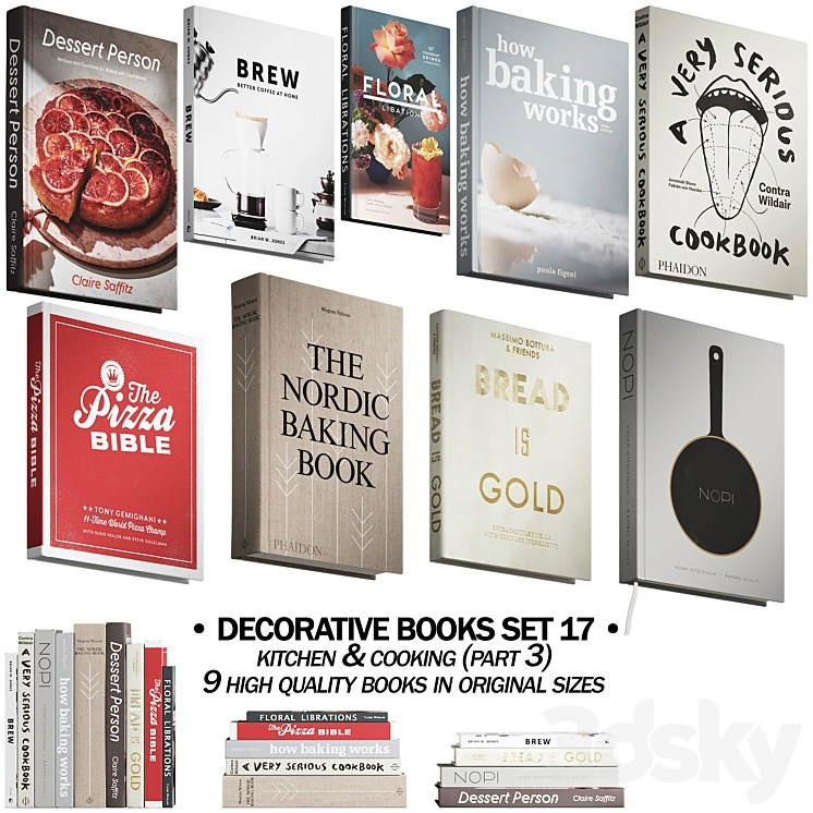 146 decorative books set 17 kitchen and cooking P03 