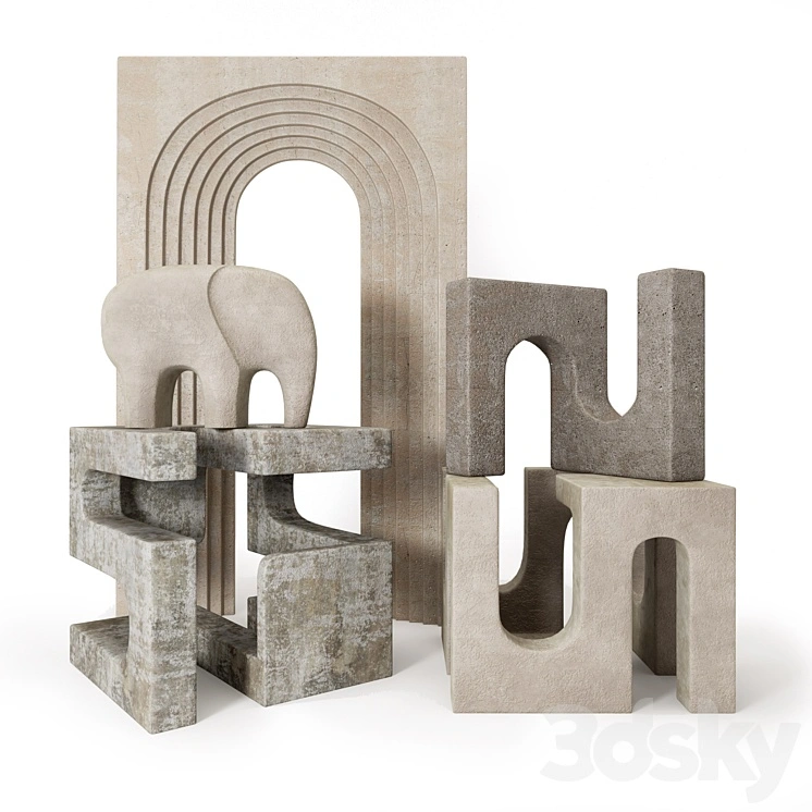 A set of sculptural decor in the architectural style. 