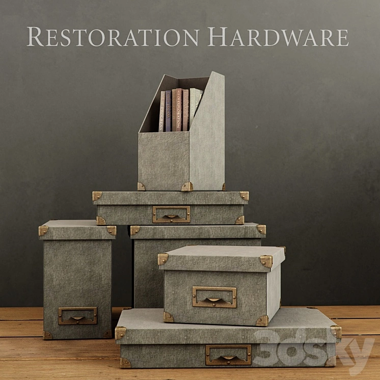 RH / LINEN OFFICE STORAGE ACCESSORIES FOG 