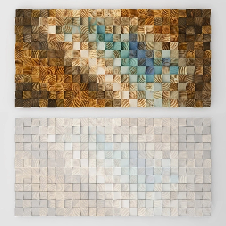 Wood wall mosaic - Art Glamour 