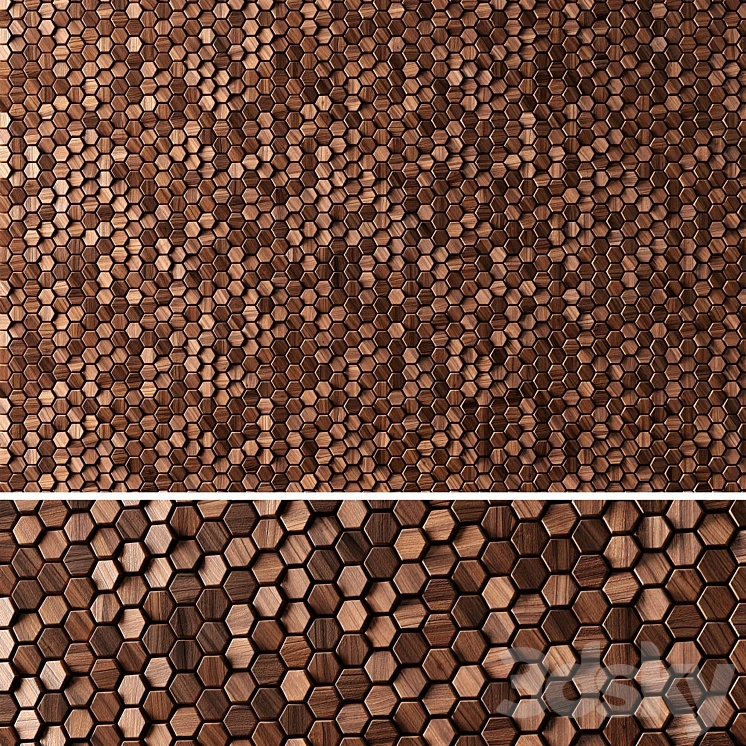 3D panels WOODEN Hexagon 