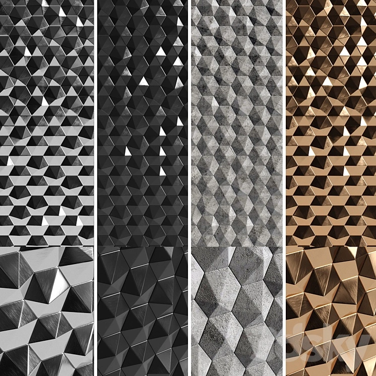 3D panels Hexagons 