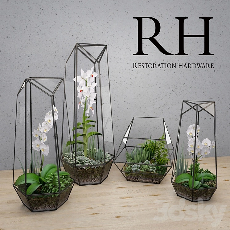 RH FACETED GLASS TERRARIUM 