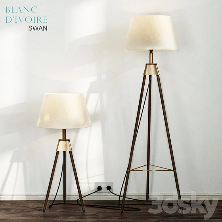 Blanc Divoire TRIPOD lamp, 2 versions 