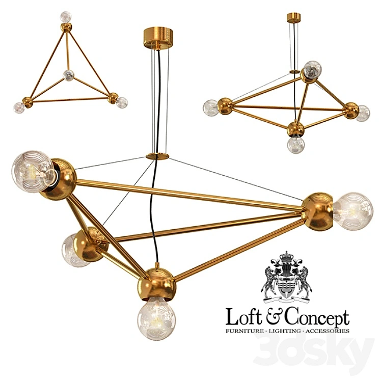 Molecule Gold Chandelier 4 