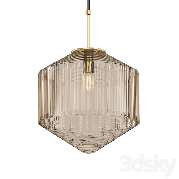 Clear glass pendant gold 