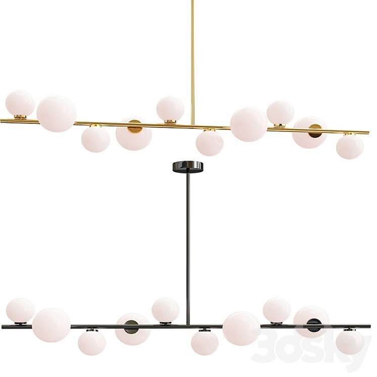 Modern Chandelier Led Gold Black Bar 