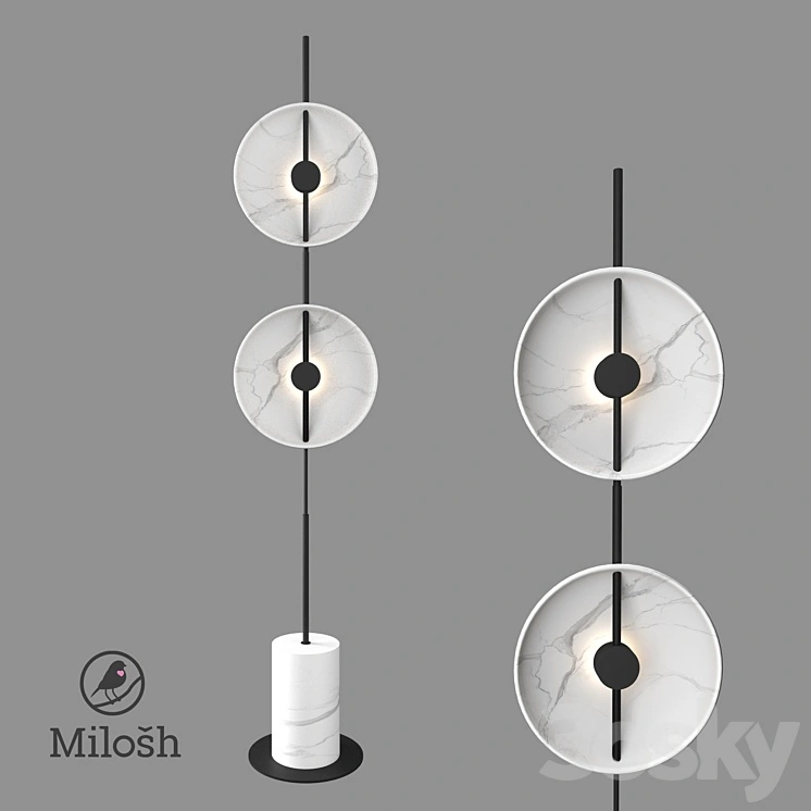 om FLOOR LAMP MILOSH TENDENCE 0751FL-2BK 