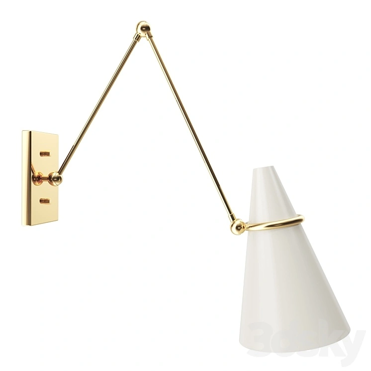 Aldus Ivory Polished Brass Wall Sconce by Hettler.Tüllmann 