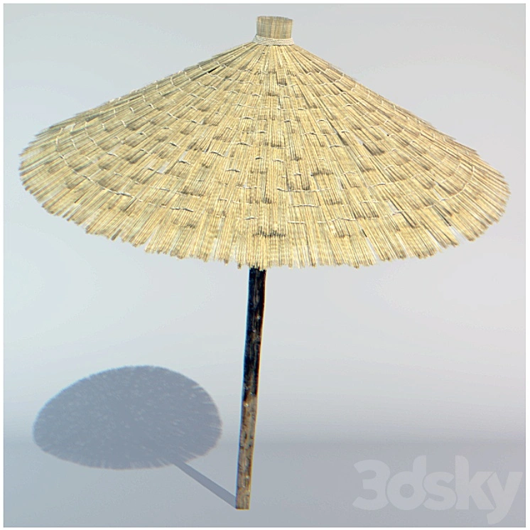 parasol made of straw 