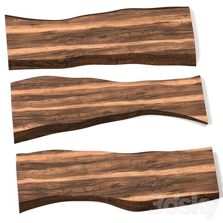 Slabs of wood. 