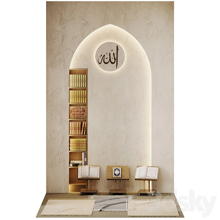 Prayer room wall design 01 