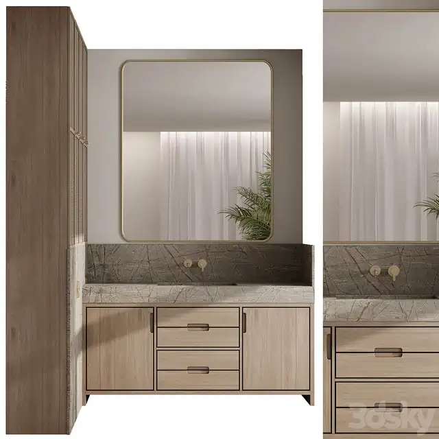 L-shaped Bathroom furniture by inbani faucet set 89 