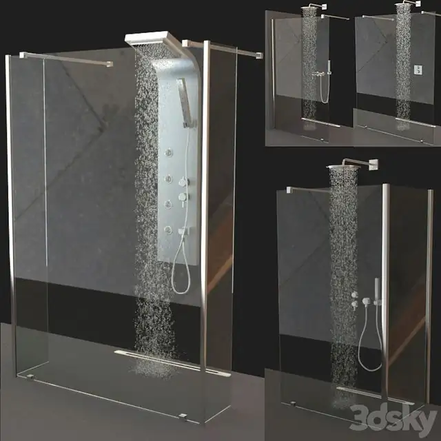 Set of shower cabins Ravak Walk-In + Mixers 