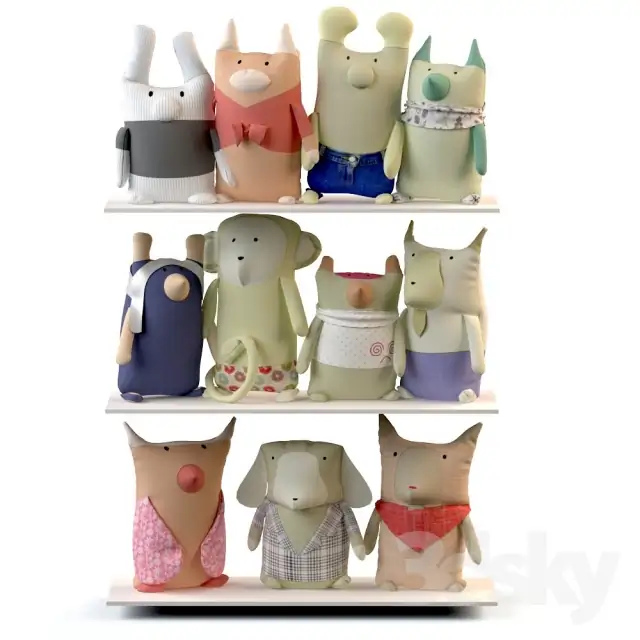 Textile toys "Zoo" 