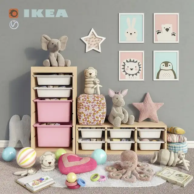 IKEA storage furniture, toys and decor for a children's room set 3 